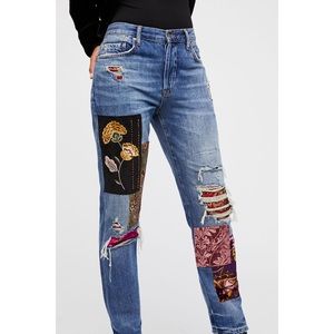 Free People Jeans - Free people luxe patchwork boyfriend jeans size 24 Free People Jeans - Free people luxe patchwork boyfriend jeans size 24